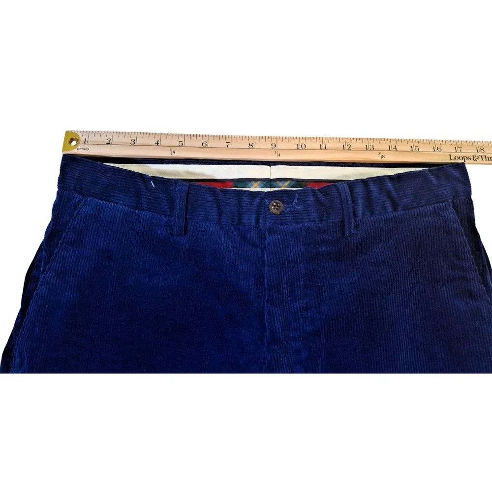 Polo Ralph Lauren Preston Corduroy Pants Men's 34x30*  Blue Flat Front Y2K